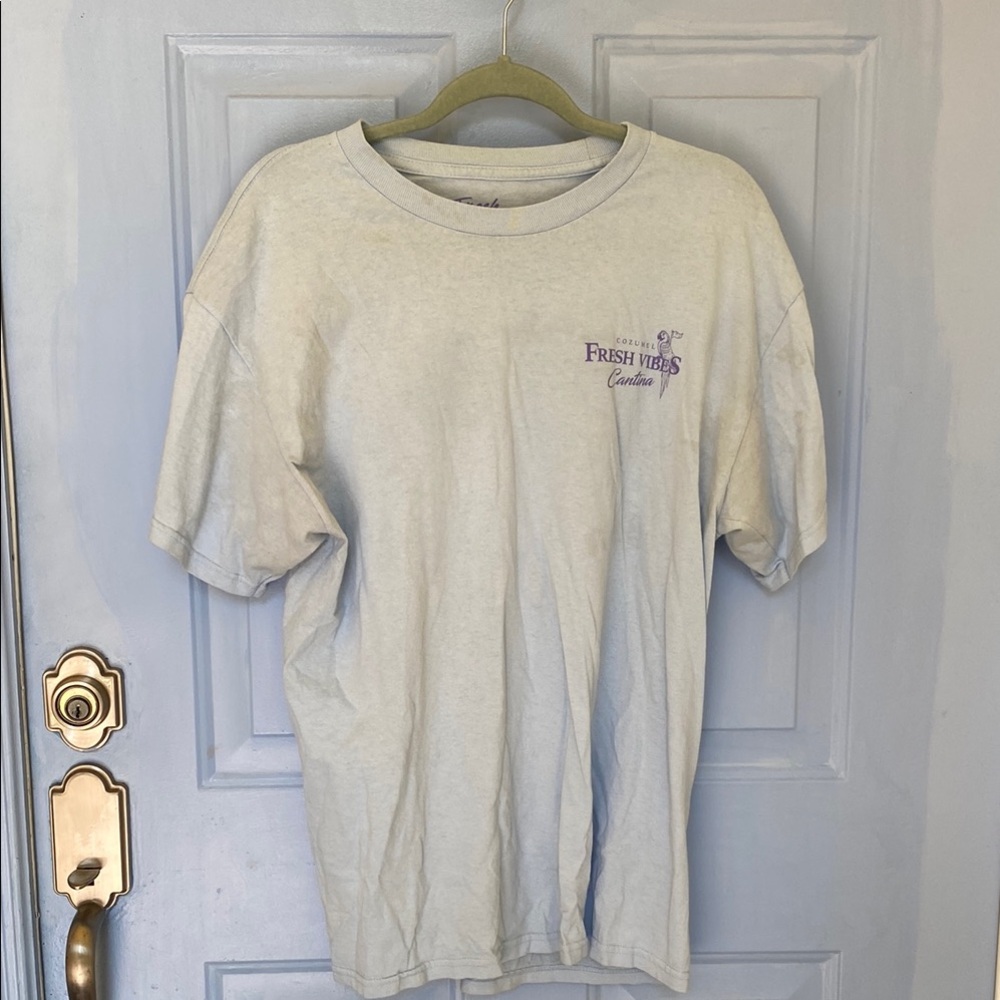 Light Blue T-Shirt with Purple Fresh Vibes Print